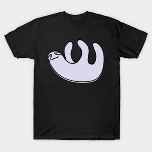 Cute Silly Simple Minimalist Pastel Purple Sloth on Pink T-Shirt